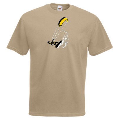 ΧΑΚΙ t-shirt FRUIT OF THE LOOM με στάμπα WINDSURFING